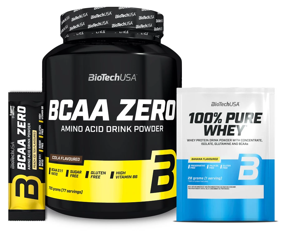 BioTech USA BCAA ZERO 700 g + BioTech USA BCAA ZERO 9 g + BioTech USA 100% Pure Whey 28 g