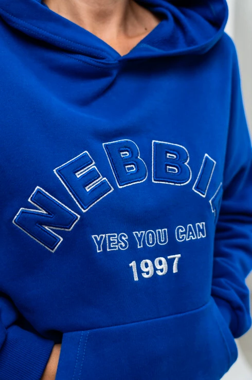 Dámska mikina Nebbia  Branded Oversized Hoodie blue