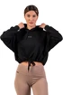 Dámska mikina Nebbia  Loose Fit Crop Hoodie black
