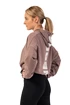 Dámska mikina Nebbia  Loose Fit Crop Hoodie Iconic 421 brown