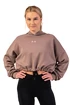 Dámska mikina Nebbia  Loose Fit Crop Hoodie Iconic 421 brown