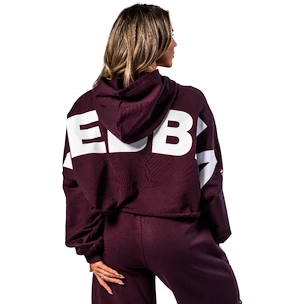Dámska mikina Nebbia STRONG BEAUTY Oversized Hoodie OWN YOUR POWER 433 dark red