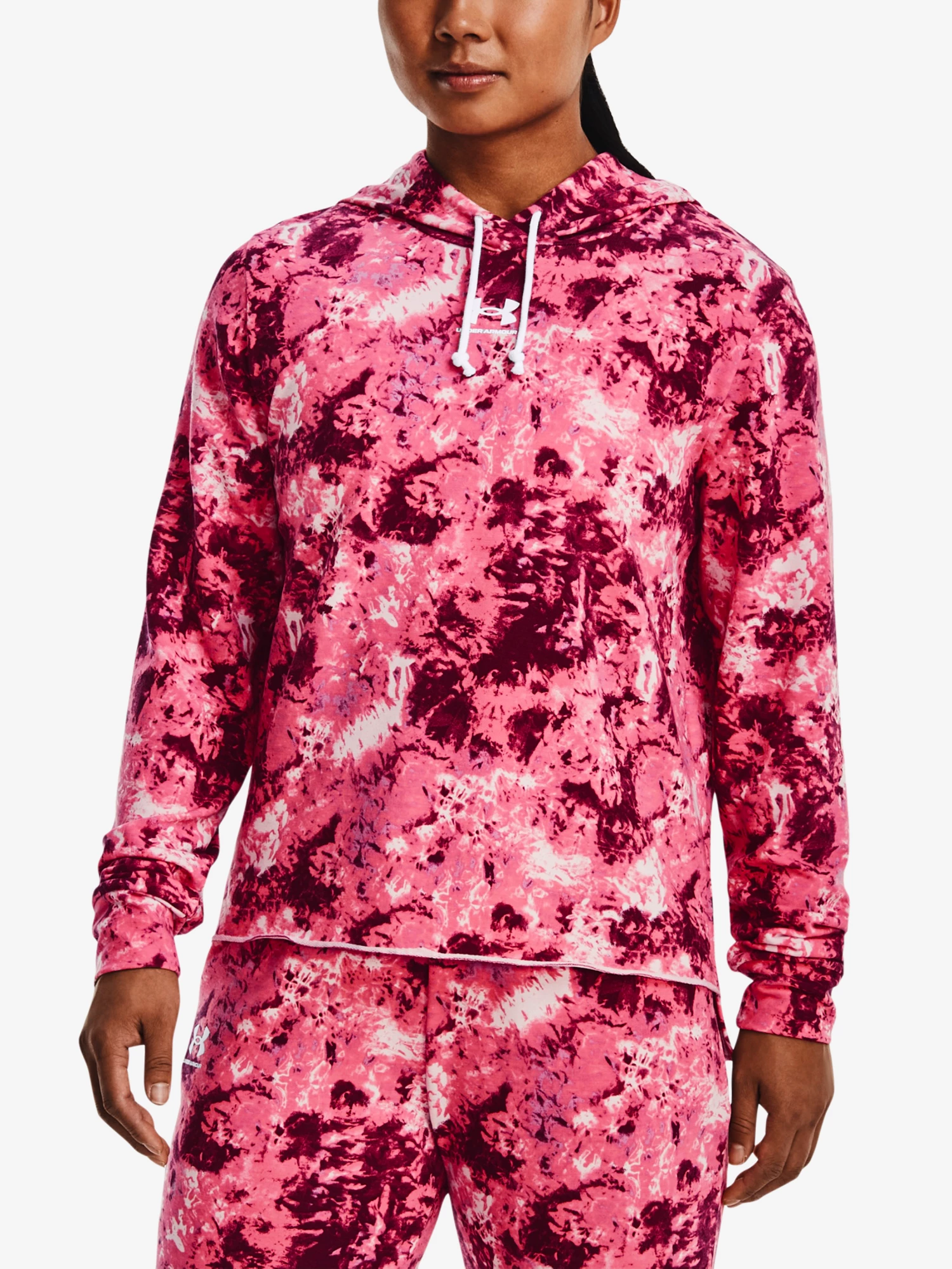 Dámska mikina Under Armour  Rival Terry Print Hoodie-PNK