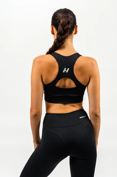 Dámska podprsenka Nebbia  Medium-Support Racerback Sports Bra AGILE black S