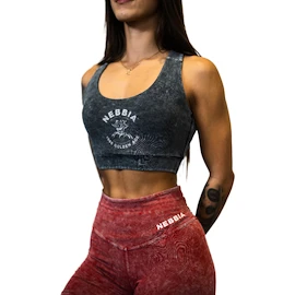 Dámska podprsenka Nebbia NEBBIA x OLYMPIA Washed Medium-Support Sports Bra GOLDEN AGE 778 black