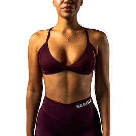 Dámska podprsenka Nebbia STRONG BEAUTY Medium-Support Sports Bra TWIST-KNOT 423 dark red