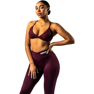 Dámska podprsenka Nebbia STRONG BEAUTY Medium-Support Sports Bra TWIST-KNOT 423 dark red