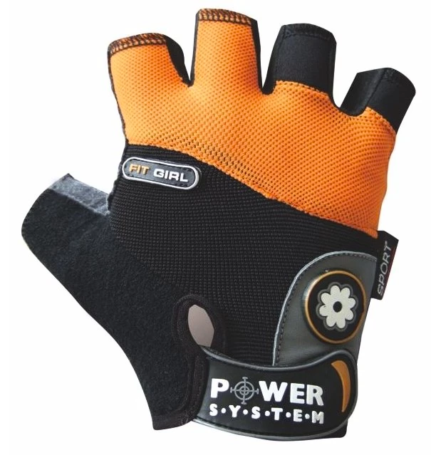 Dámske fitness rukavice Power System  Fit Girl Orange