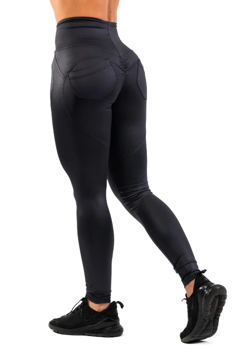 Dámske legíny Nebbia  Glossy look Bubble Butt leggings high waist 586 black