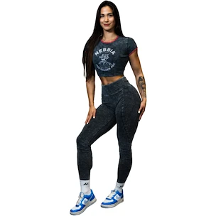 Dámske legíny Nebbia NEBBIA x OLYMPIA Washed High Waisted Leggings GYM WARRIOR 776 black