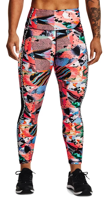 Dámske legíny Under Armour  Armour PF AOP Ankle Leg-RED S/M