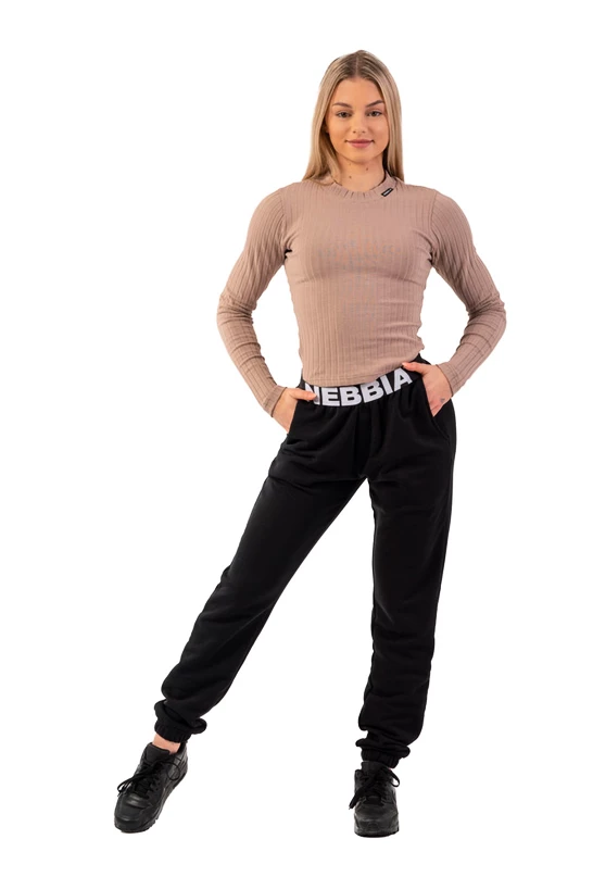 Dámske tepláky Nebbia  Iconic Mid-Waist Sweatpants 408 black XS