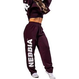 Dámske tepláky Nebbia STRONG BEAUTY Loose-Fit Baggy Pants BOYFRIEND STYLE 432 dark red