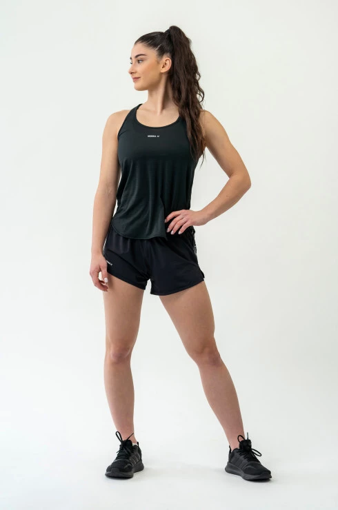 Dámske tielko Nebbia  FIT Activewear Tank Top “Airy” with Reflective Logo black