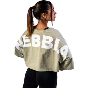 Dámske tričko Nebbia STRONG BEAUTY Oversized Cropped Tee JUST FLOW 431 light green