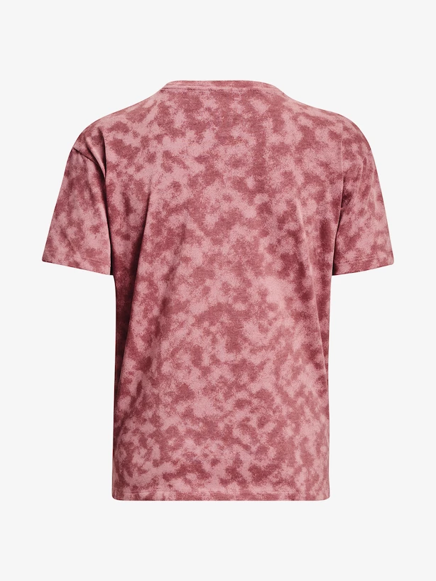 Dámske tričko Under Armour  LOGO AOP HEAVYWEIGHT SS-PNK M