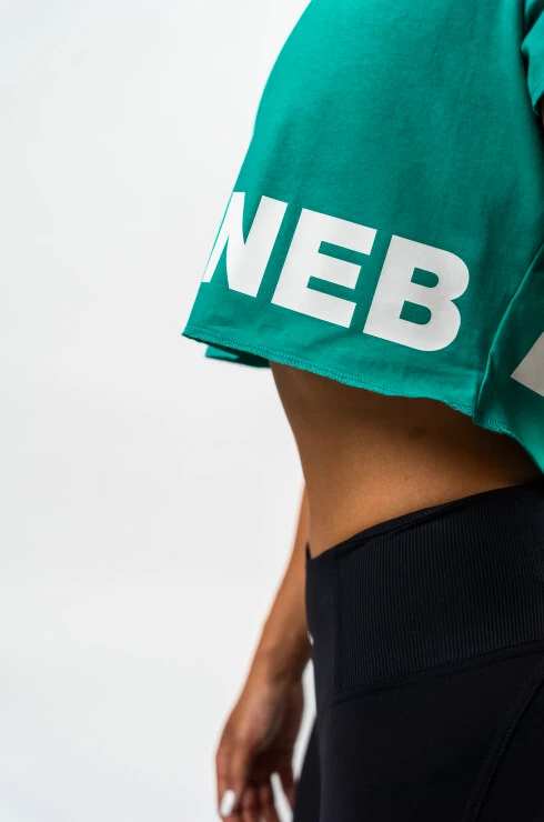 Dámsky top Nebbia POWERHOUSE Oversized Crop Top 279 green