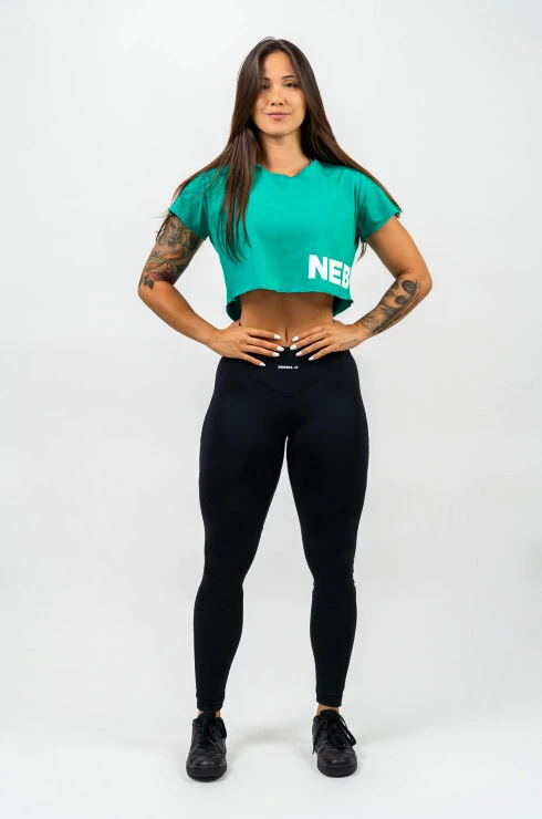 Dámsky top Nebbia POWERHOUSE Oversized Crop Top 279 green
