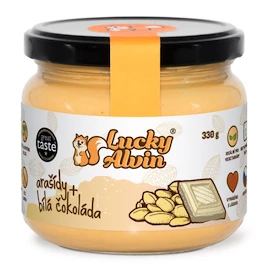 EXP Lucky Alvin Arašídové máslo ochucené 330 g horká čokoláda