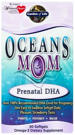 Garden of Life  Oceans Prenatální DHA Omega-3 350&nbsp;mg 30&nbsp;kapslí jahoda