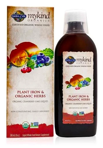 Garden of Life  Rostlinné organické železo & organické bylinky 240&nbsp;ml