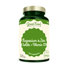 GreenFood Horčík a Zinok Cheláty + Vitamín D3 90 kapsúl