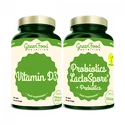 GreenFood Probiotika LactoSpore + Prebiotics 60 kapslí + Vitamin D3 60 kapslí