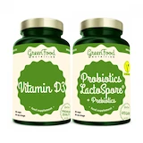 GreenFood Probiotika LactoSpore + Prebiotics 60 kapslí + Vitamin D3 60 kapslí