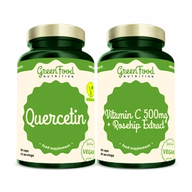 GreenFood Quercetin 90 kapslí + Vitamin C 500mg 60 kapslí