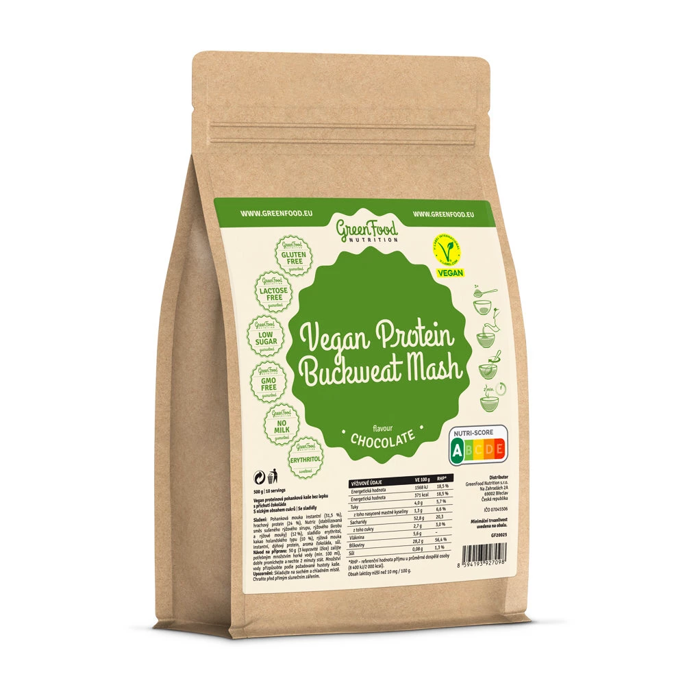 GreenFood  Vegan Protein Buckwheat Mash 500 g kakao