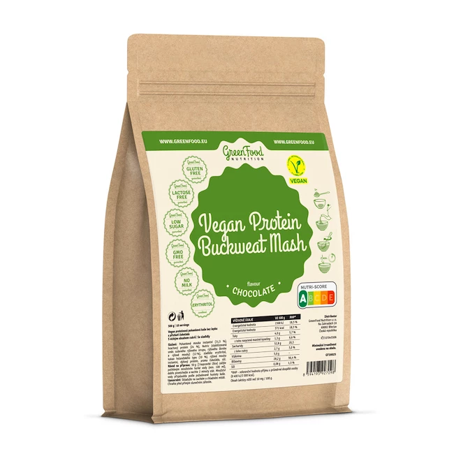 GreenFood  Vegan Protein Buckwheat Mash 500 g kakao