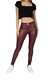 Hugz Jeans Wine Faux Leather Biker Mid Waist