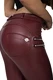 Hugz Jeans Wine Faux Leather Biker Mid Waist