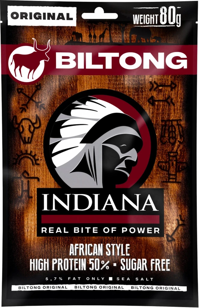 Indiana  Indiana Biltong Original 80&nbsp;g hovädzie - originál