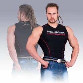 Madmax Kompresné tričko bez rukávov MSW904 čiernočervené