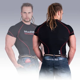 Madmax Kompresné tričko s krátkym rukávom MSW901 čiernočervené