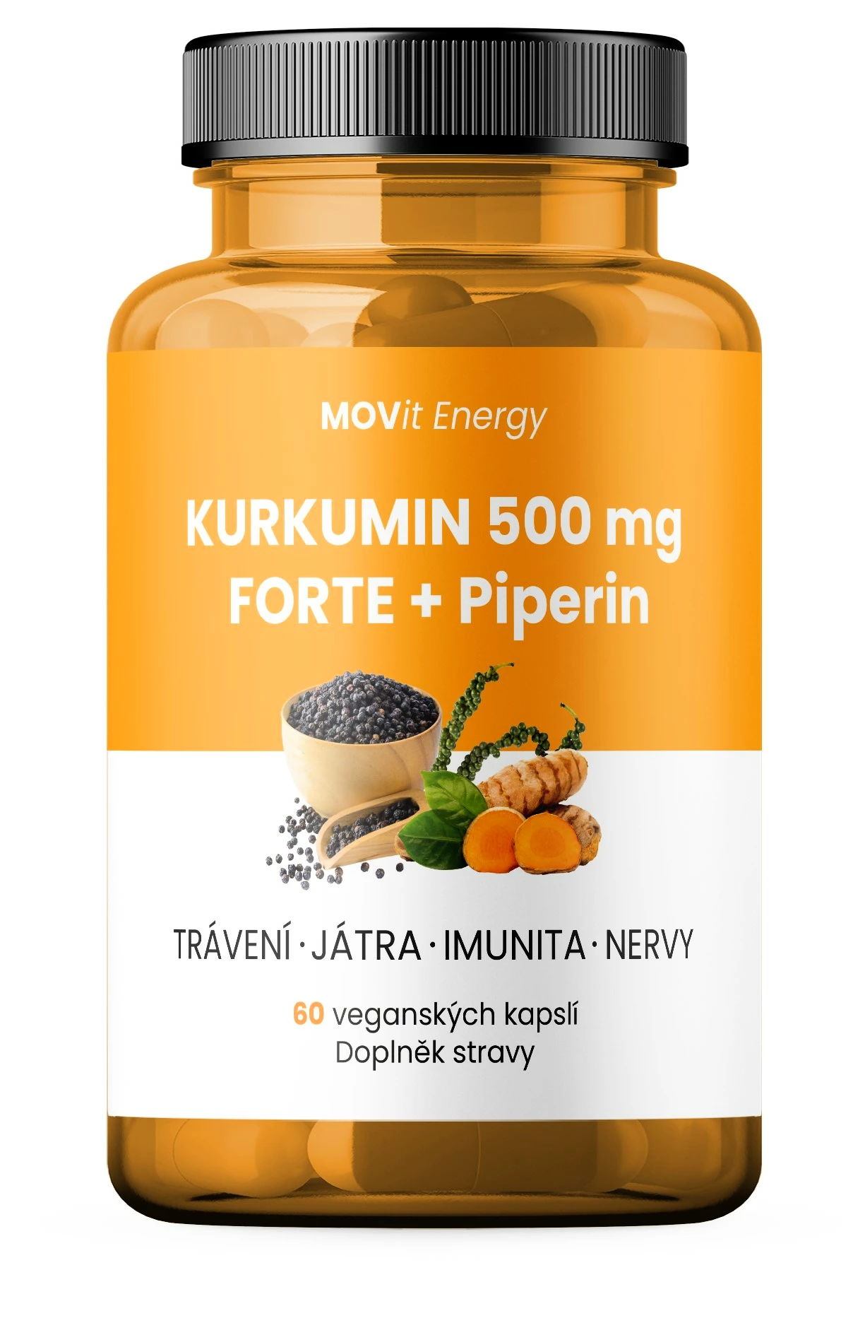MOVit  Kurkumin 500 mg Forte + Piperin 60 kapslí