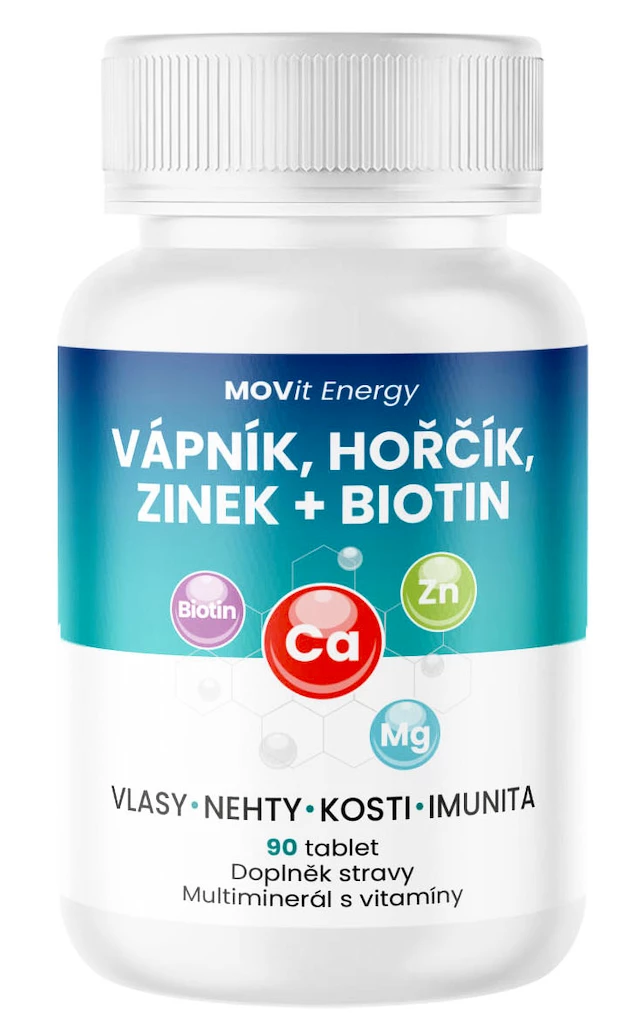 MOVit  Vápník, Hořčík, Zinek + Biotin 90 tablet
