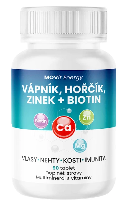 MOVit  Vápník, Hořčík, Zinek + Biotin 90 tablet