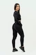 Nebbia DÁMSKY CROP TOP S DLOUHÝM RUKÁVEM INTENSE PERFORM 839 Black
