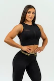 Nebbia DÁMSKÝ CROP TOP S VYSOKOU PODPOROU INTENSE MESH 842 Gold