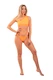 Nebbia One Shoulder Bandeau Bikini Top 449 Orange Neon