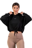 Nebbia Volná crop mikina s kapucí Iconic 421 black