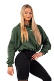 Nebbia Volná crop mikina s kapucí Iconic 421 dark green
