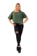 Nebbia Volné crop tričko „The Minimalist“ z organické bavlny 417 dark green