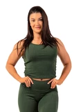 Nebbia Žebrované úpletové tílko z organické bavlny 414 dark green