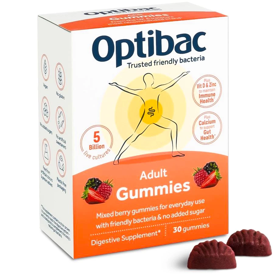 Optibac  Adult Gummies (Želé s probiotiky pro dospělé) 30 želé bonbónů