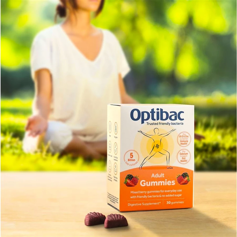 Optibac  Adult Gummies (Želé s probiotiky pro dospělé) 30 želé bonbónů ovocie