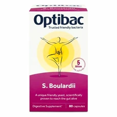 Optibac Saccharomyces Boulardii (Probiotika při průjmu) 80 kapslí