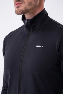 Pánska bunda Nebbia  Long sleeved w hoodie Sporty Zipper Jacket with side pockets “Control” 332 black M